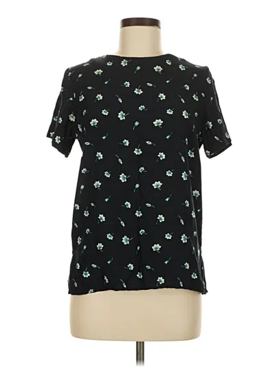 Pre-owned Norton Mcnaughton Short Sleeve Blouse In Black