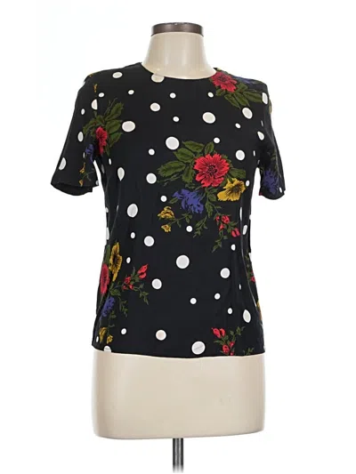 Pre-owned Norton Mcnaughton Short Sleeve Top Black Boatneck Tops