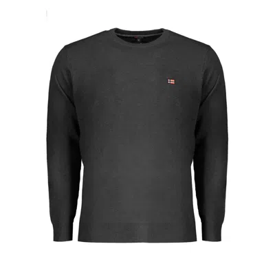 Norway 1963 Black Wool Men Sweater In Blue