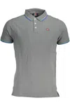 Norway 1963 Elegant Gray Cotton Polo With Contrasting Details In Gray