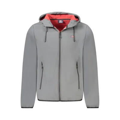 NORWAY 1963 GRAY POLYESTER MEN'S HOODED JACKET