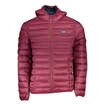 Norway 1963 Chic Pink Hooded Jacket With Unique Applique In Red