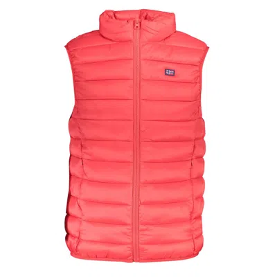 Norway 1963 Sleek Sleeveless Pink Polyamide Jacket In Red