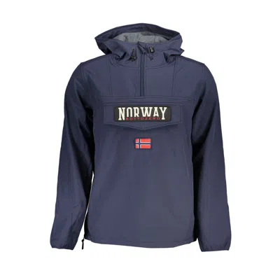 Norway 1963 Sleek Soft Shell Hooded Jacket In Bold Blue