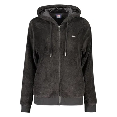 Norway 1963 Fleece-texture Zip-up Hoodie In Black