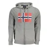 Norway 1963 Sleek Gray Hooded Fleece Sweatshirt In Gray