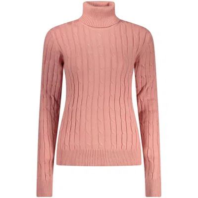 Norway 1963 Cable-knit Roll-neck Sweater In Pink