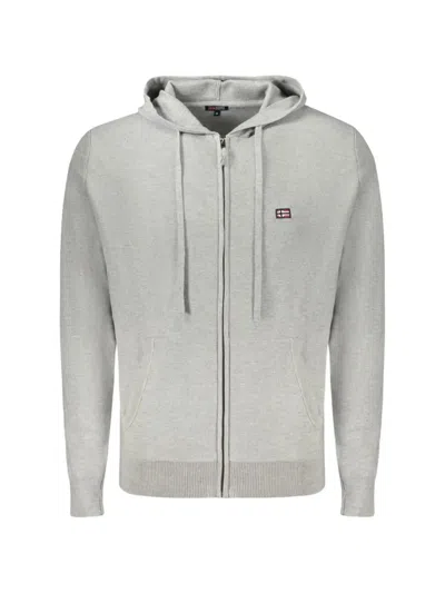 Norway 1963 Zip-up Knitted Hoodie In Gray