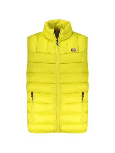 Norwegian Rain Giallo Quilted Logo-patch Zip-up Gilet In Yellow