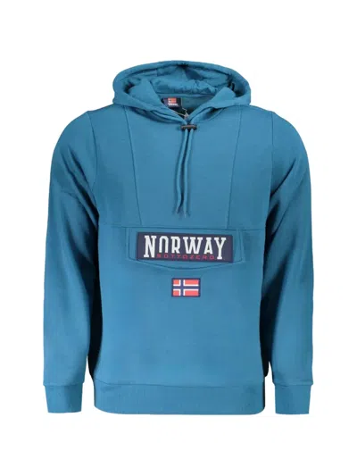 Norwegian Rain Logo-patch Drawstring Hoodie In Blue