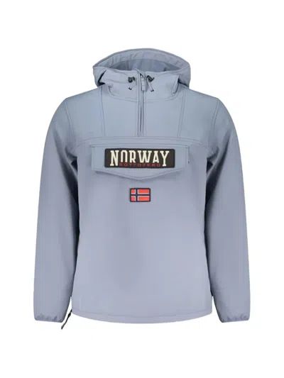 Norwegian Rain Logo-patch Hooded Jacket In Blue