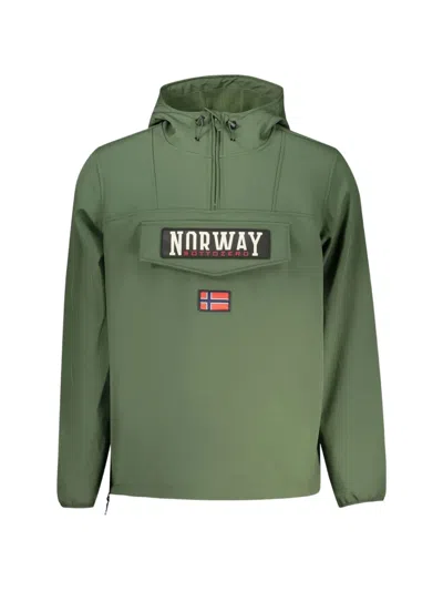 Norwegian Rain Logo-patch Hooded Jacket In Green