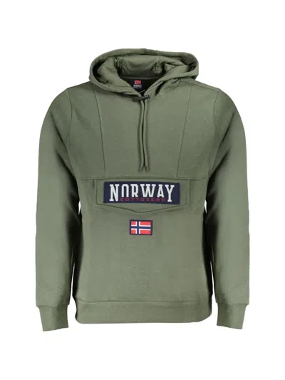 Norwegian Rain Logo-patch Hoodie In Green