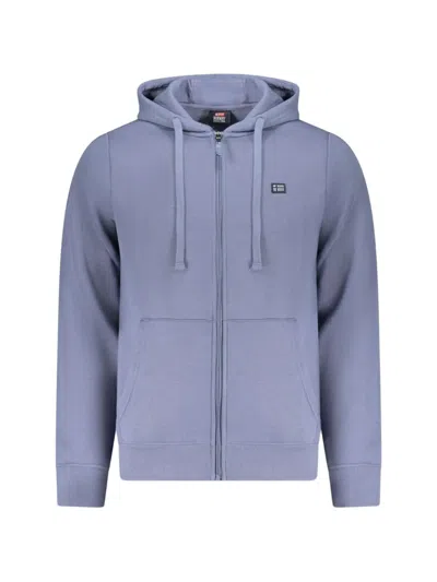 Norwegian Rain Zip-up Logo-patch Hoodie In Blue