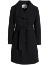 Norwegian Wool Double Breasted Virgin Wool Blend 750 Fill Power Down Waterproof Coat In Black