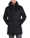 Norwegian Wool Down Filled Euro Coat In Navy