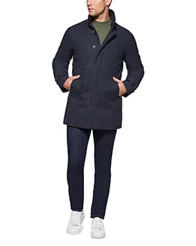 Norwegian Wool Car Coat In Black