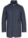 Norwegian Wool Down-lined Virgin-wool Coat In Blue