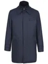 Norwegian Wool Down-lined Virgin-wool Coat In Blue
