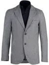 Norwegian Wool Layered-design Metallic-effect Blazer In Grey