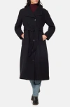 Norwegian Wool Longline City Virgin Wool Blend 753 Fill Power Down Waterproof Coat In Black