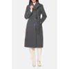 Norwegian Wool Longline City Virgin Wool Blend 754 Fill Power Down Waterproof Coat In Gray