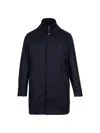 Norwegian Wool Zip-fastening Buttoned Coat In Blue