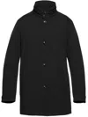 Norwegian Wool Padded Single-breasted Coat In Black