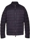 Norwegian Wool Quilted Padded Down Jacket In Blue