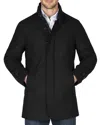 Norwegian Wool Stretch Down Filled Car Coat In Black