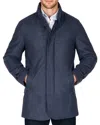 Norwegian Wool Down-lined Virgin-wool Coat In Blue