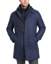 Norwegian Wool Stretch Wool Hooded Euro Coat In French Blue