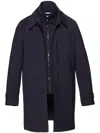 Norwegian Wool Tech Rainproof Trench Coat In Blue