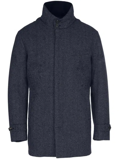 Norwegian Wool Virgin Wool-cashmere Blend Coat In Blue