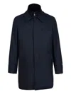 Norwegian Wool Zip-fastening Buttoned Coat In Blue