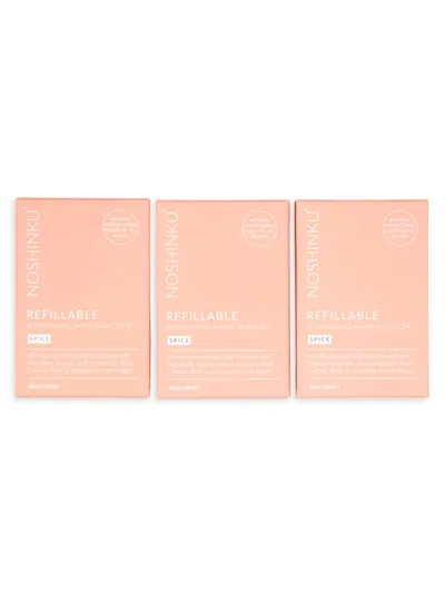 Noshinku Women's 3-pack Spice Rejuvenating Refillable Pocket Sanitizer Set In Pink