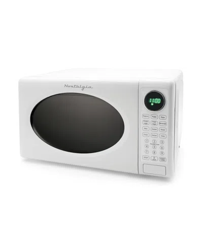 Nostalgia 0.7 Cubic Feet Retro Microwave Oven In White