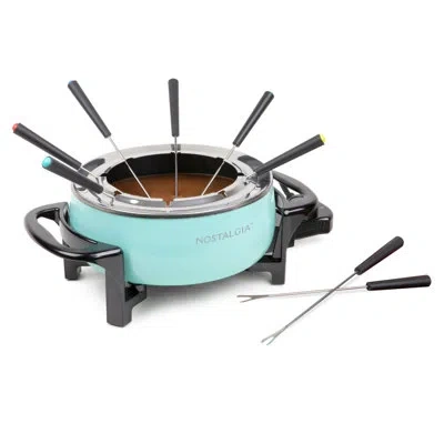 Nostalgia 12-cup Electric Fondue Pot In Aqua