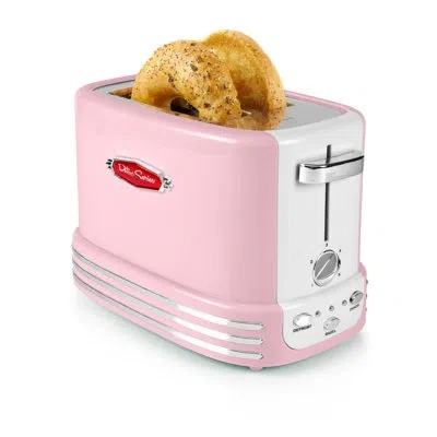 Nostalgia 2 Slice Toaster In Pink