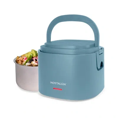 Nostalgia 20 Oz. Portable Heated Lunch Box In Ocean Blue