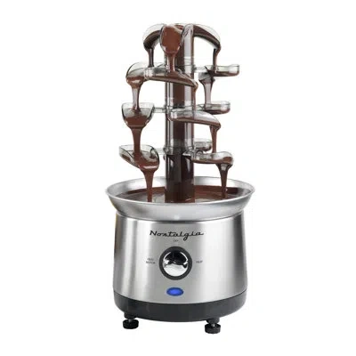 Nostalgia 2-lb Cascading Fondue Fountain - Chocolate, Bbq Sauce, Ranch, Nacho Cheese, Buffalo Sauce In Stainless Steel