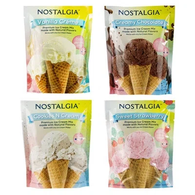Nostalgia 4-pack Of Ice Cream Mixes: Vanillia-chocolate-strawberry-cookies N' Cream In Multi
