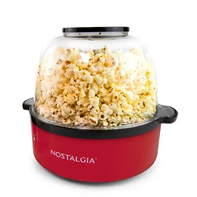 Nostalgia 6 Qt Stainless Steel Stirring Popcorn Popper In Red
