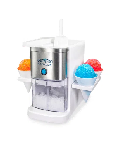 Nostalgia 64 oz Snowpro Shaved Ice Snow Cone Maker In White