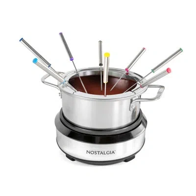 Nostalgia 8-cup Fondue Dipping Pot In Silver