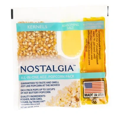 Nostalgia Best Tasting Premium Popcorn, Oil & Seasoning Salt All-in-one Packs (pack Of 24) In Yellow