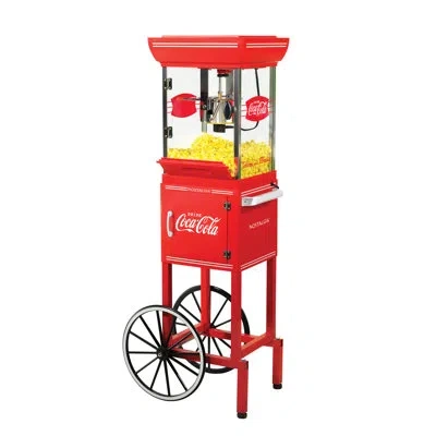 Nostalgia Coca-cola 2.5-ounce Popcorn Cart - 48 Inches Tall In Red