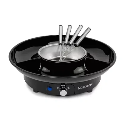 Nostalgia Deluxe Fondue Party Set In Black