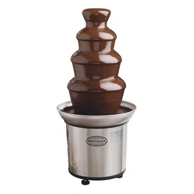 Nostalgia Electric Chocolate Fondue Fountain, 32-ounce, 4 Tier Set In Stainless Steel