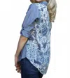 Nostalgia Floral Blouse In Blue In Multi